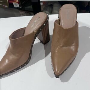 Tan Studded Women's Heels